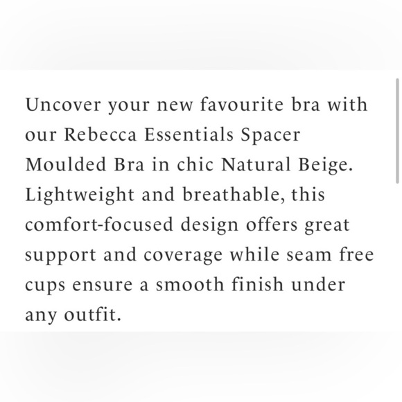 FANTASIE REBECCA ESSENTIALS UNDERWIRE MOULDED SPACER BRA NATURAL BEIGE 32DD - Picture 5 of 6